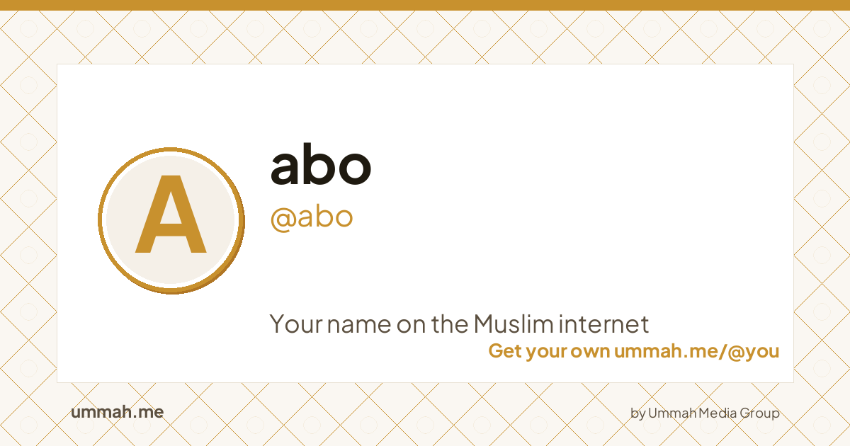 Share card preview for ummah.me/abo