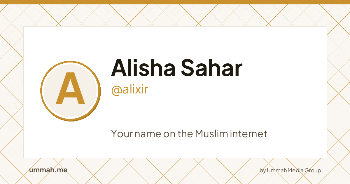 Share card preview for ummah.me/alixir