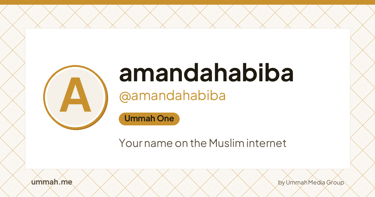 Share card preview for ummah.me/amandahabiba