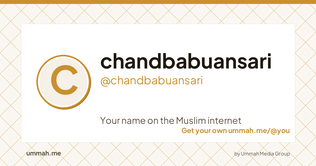 Share card preview for ummah.me/chandbabuansari