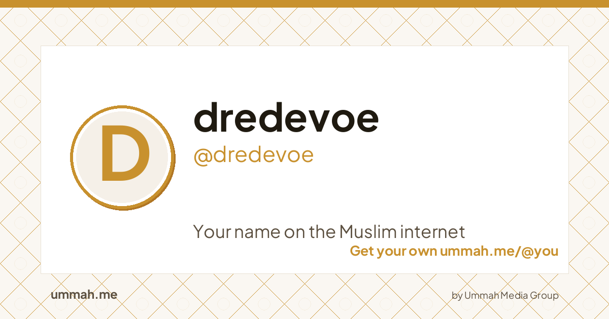 Share card preview for ummah.me/dredevoe