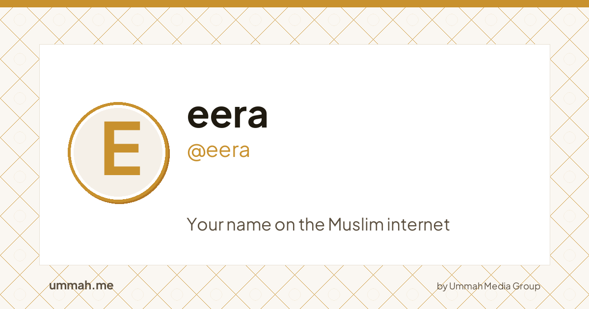 Share card preview for ummah.me/eera