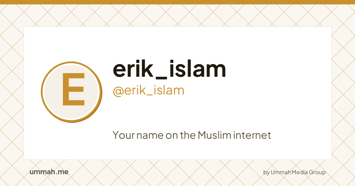 Share card preview for ummah.me/erik_islam