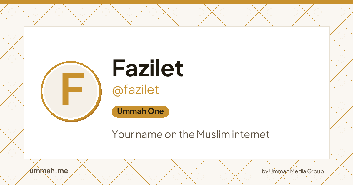Share card preview for ummah.me/fazilet