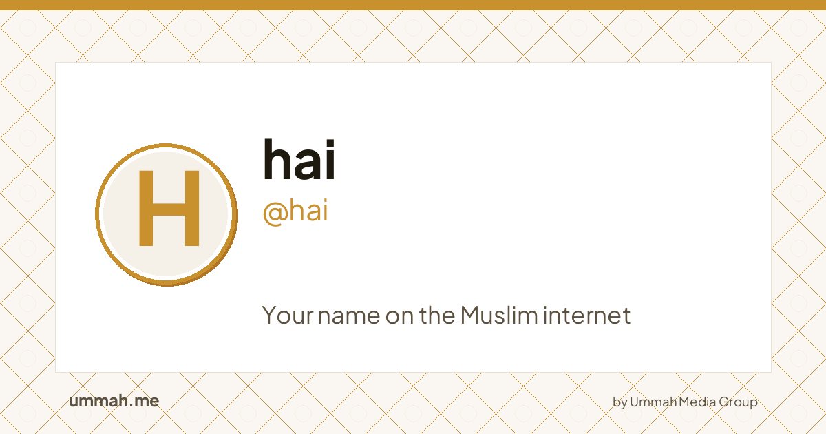 Share card preview for ummah.me/hai