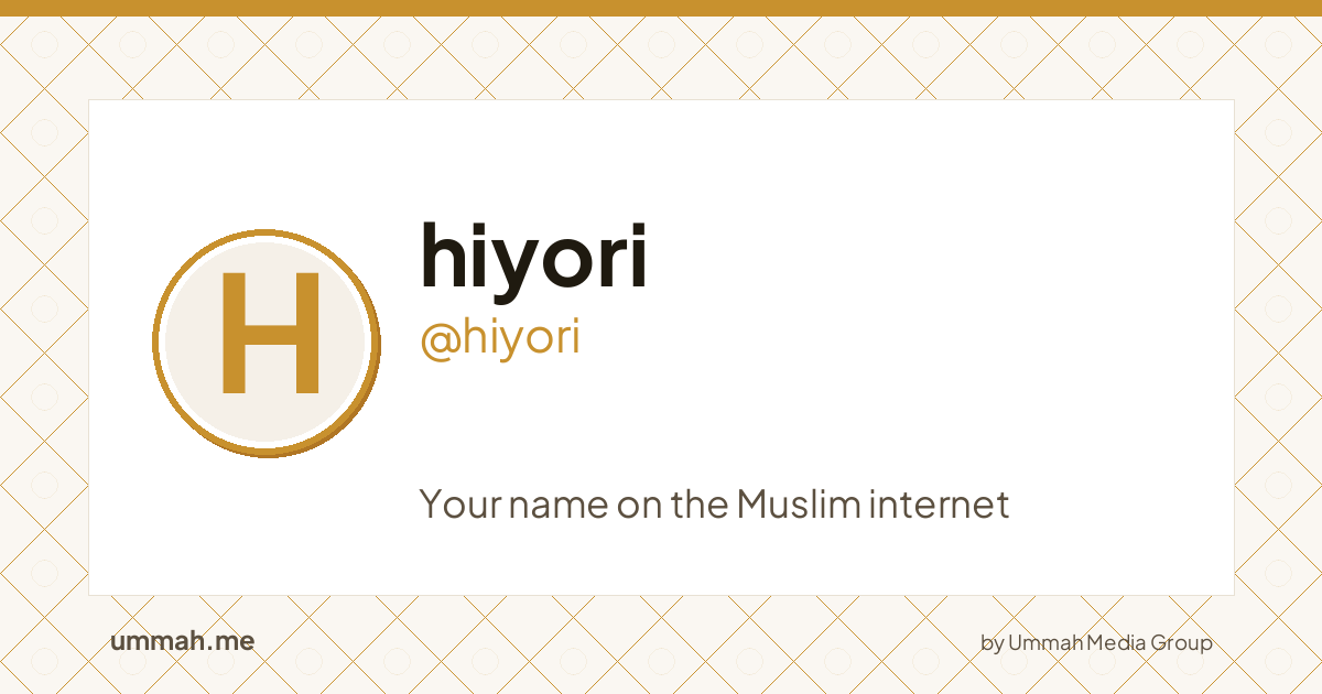 Share card preview for ummah.me/hiyori