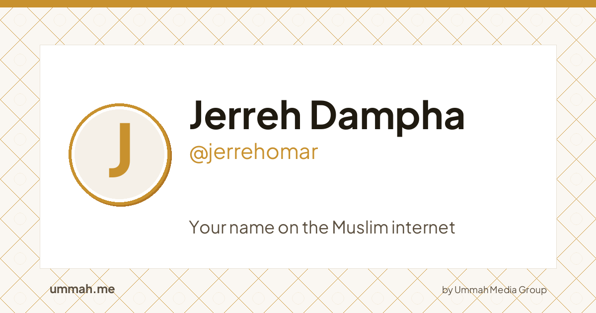 Share card preview for ummah.me/jerrehomar