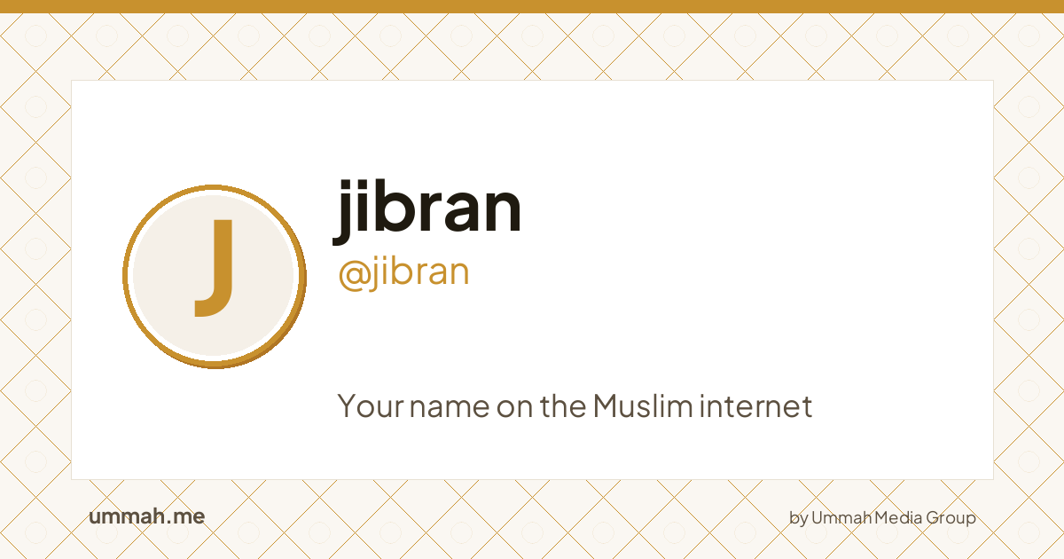 Share card preview for ummah.me/jibran