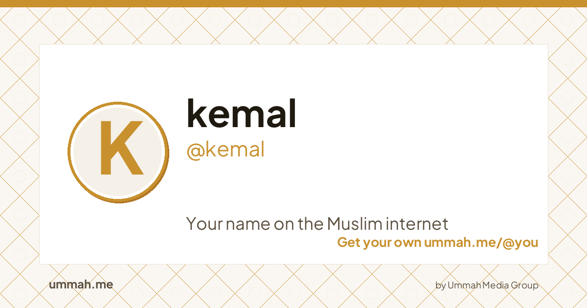 Share card preview for ummah.me/kemal