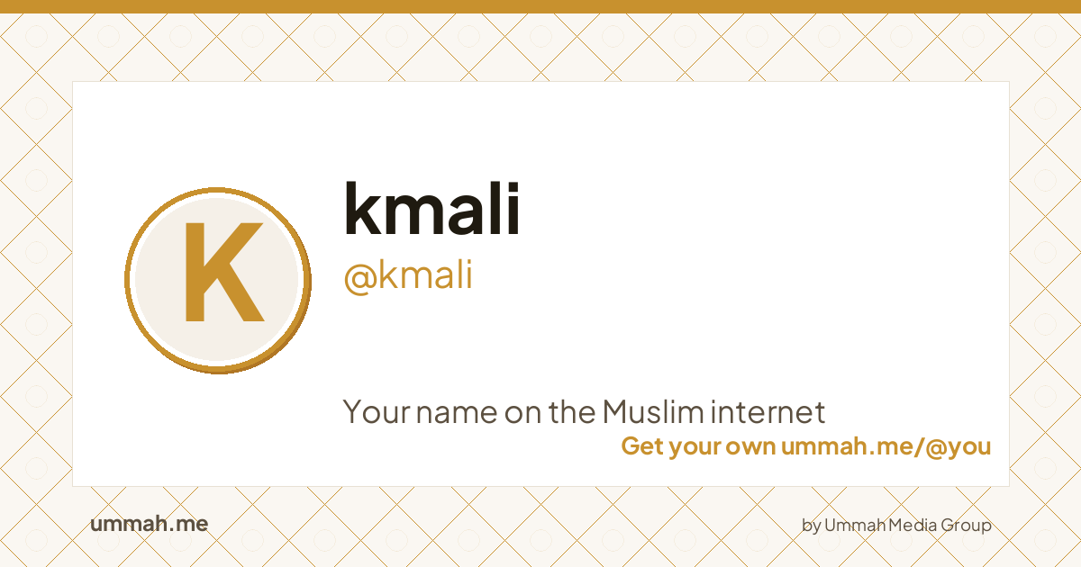 Share card preview for ummah.me/kmali