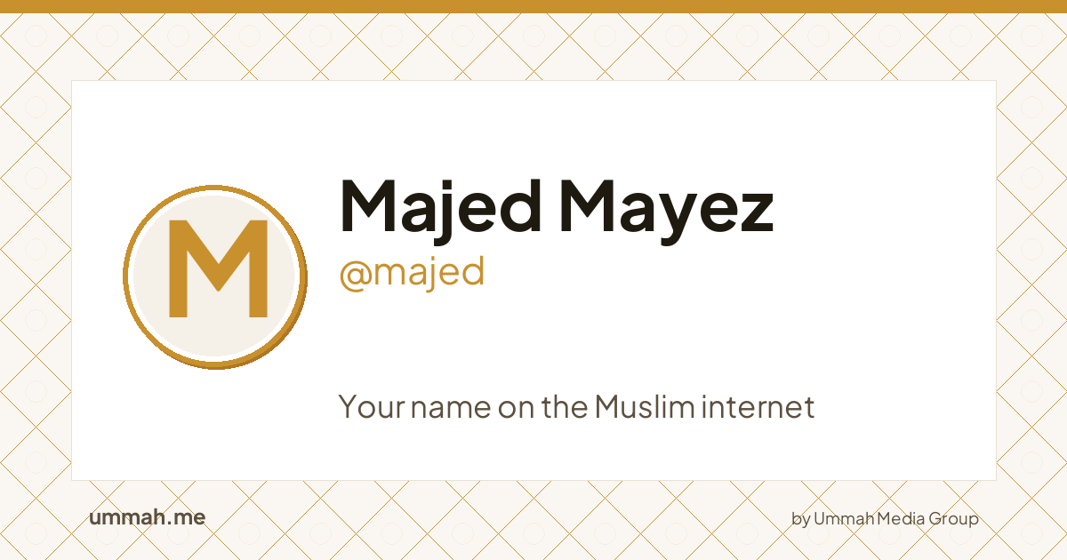 Share card preview for ummah.me/majed