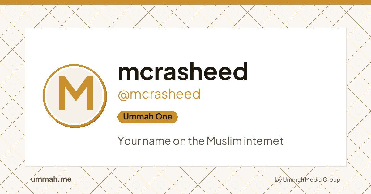 Share card preview for ummah.me/mcrasheed