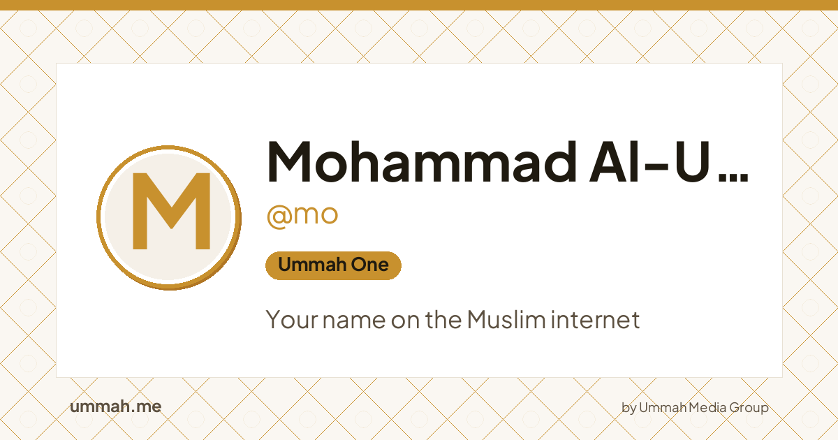 Share card preview for ummah.me/mo
