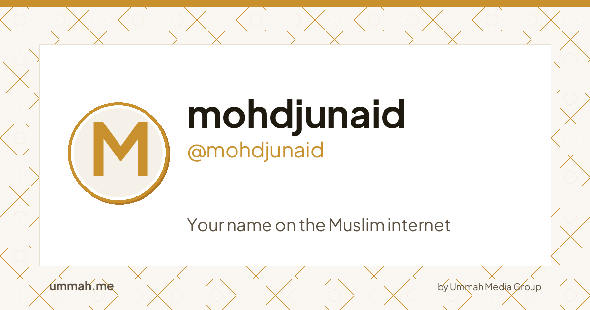 Share card preview for ummah.me/mohdjunaid