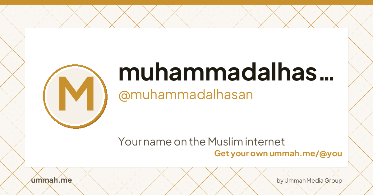Share card preview for ummah.me/muhammadalhasan