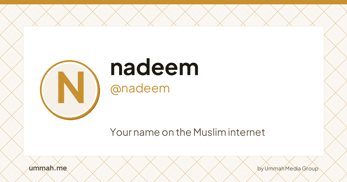 Share card preview for ummah.me/nadeem