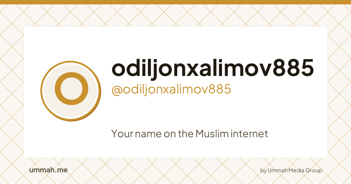 Share card preview for ummah.me/odiljonxalimov885