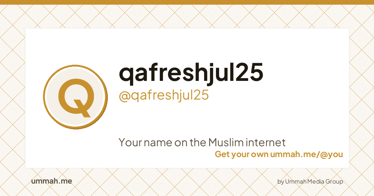 Share card preview for ummah.me/qafreshjul25