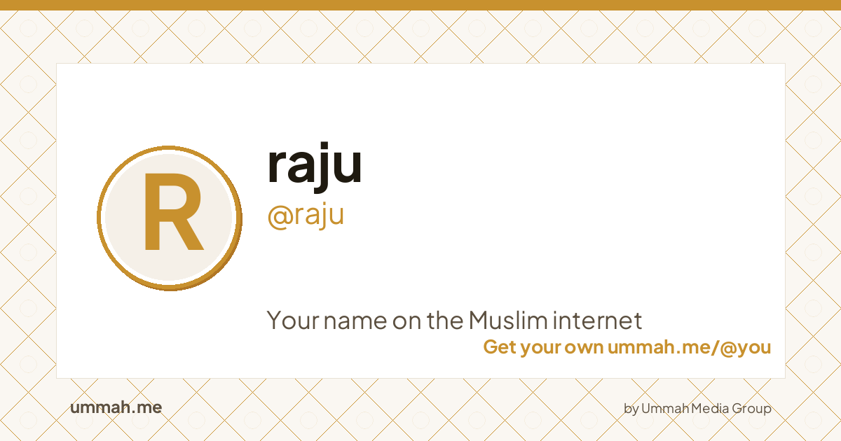 Share card preview for ummah.me/raju
