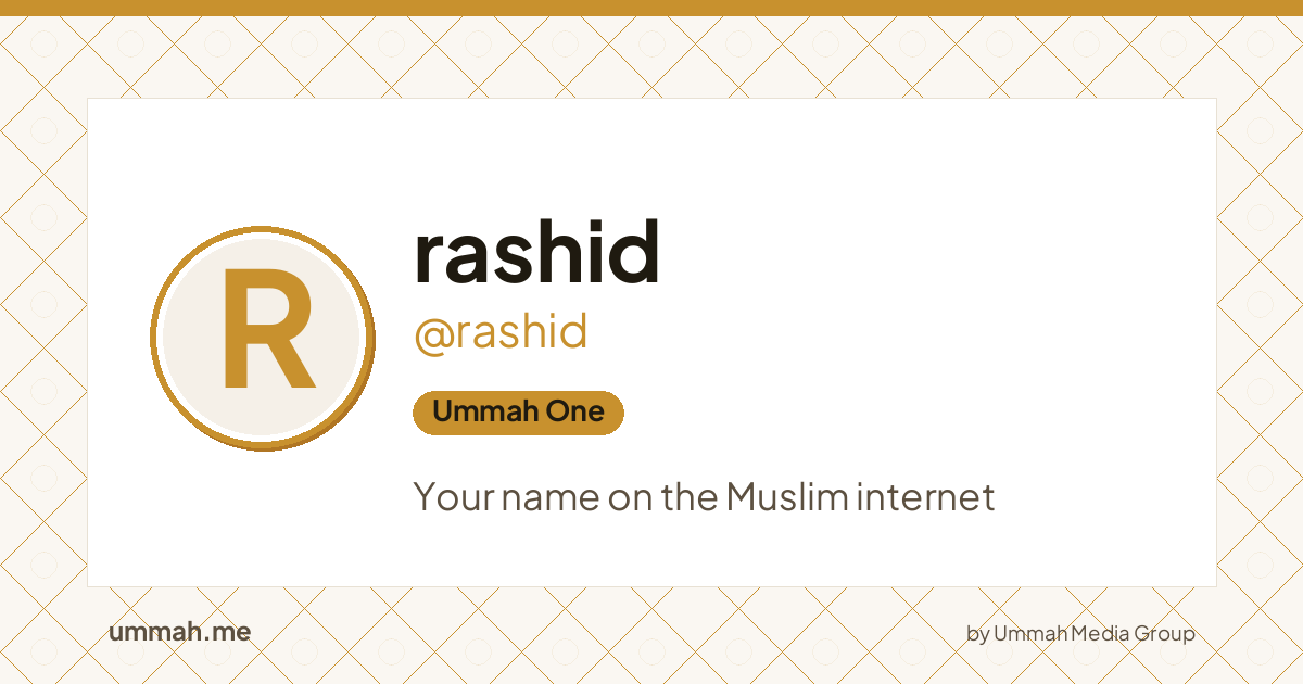 Share card preview for ummah.me/rashid