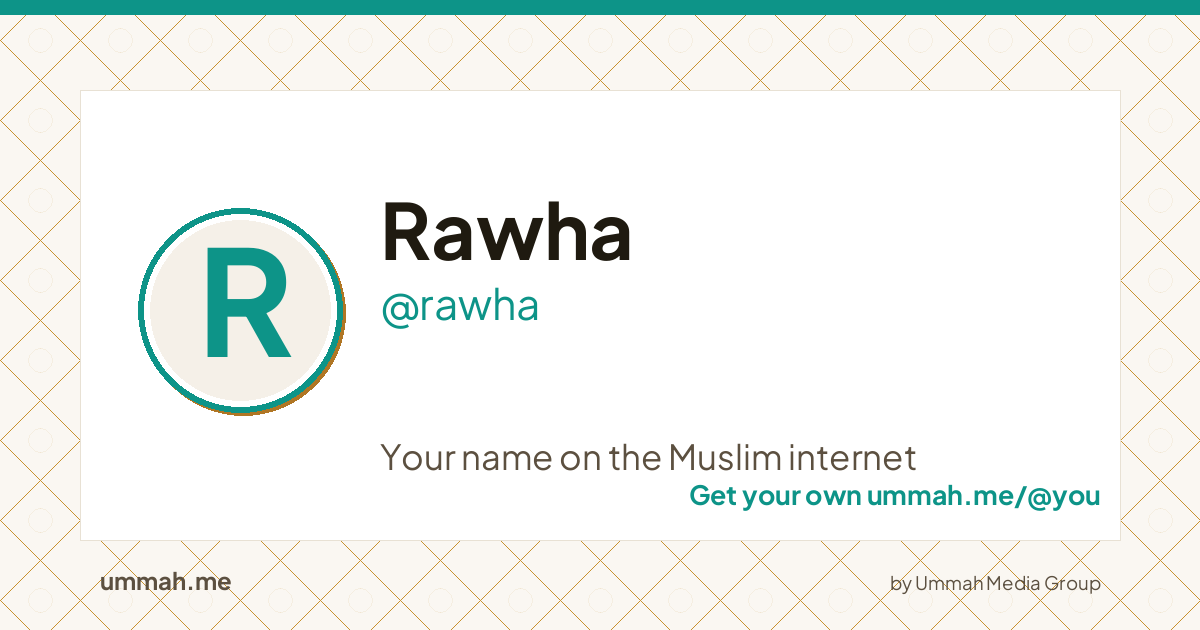 Share card preview for ummah.me/rawha