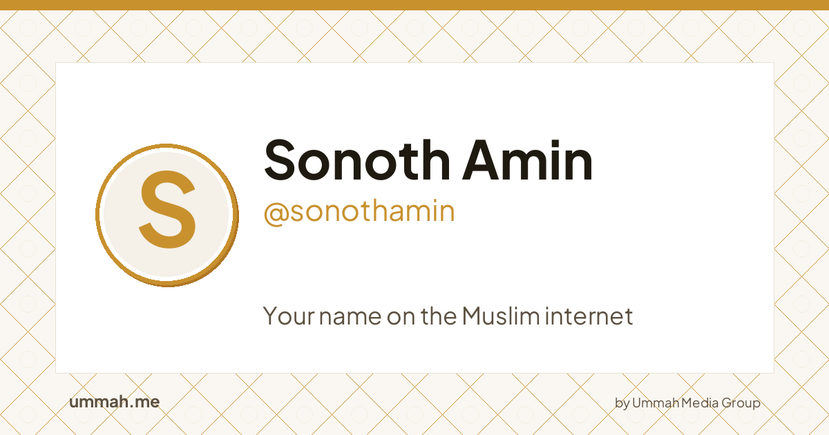 Share card preview for ummah.me/sonothamin