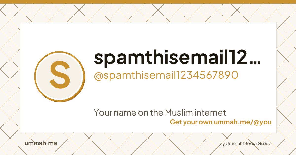 Share card preview for ummah.me/spamthisemail1234567890