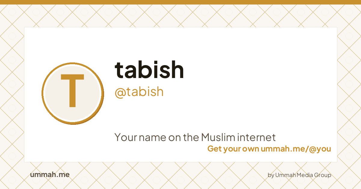 Share card preview for ummah.me/tabish