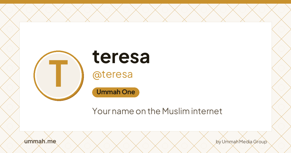 Share card preview for ummah.me/teresa