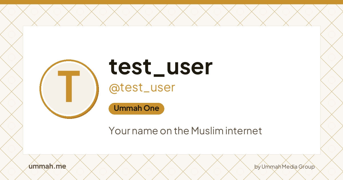 Share card preview for ummah.me/test_user