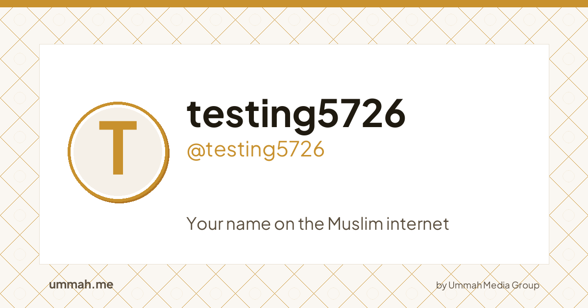Share card preview for ummah.me/testing5726