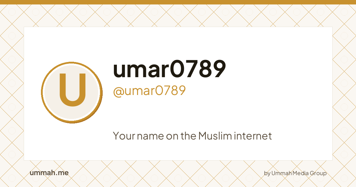 Share card preview for ummah.me/umar0789