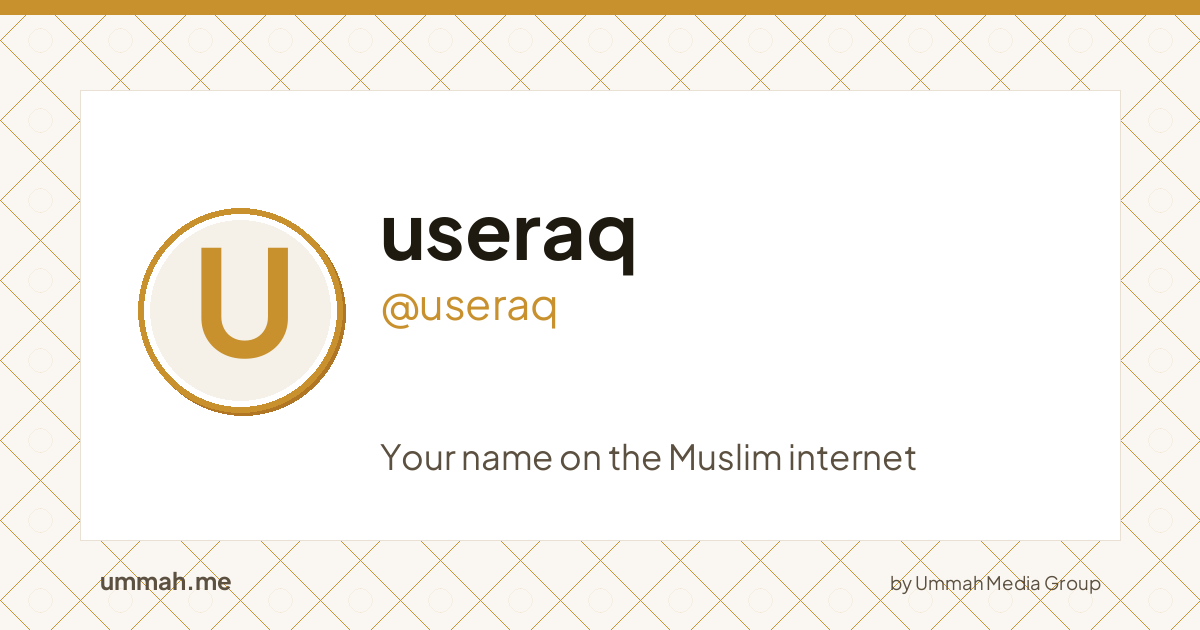 Share card preview for ummah.me/useraq