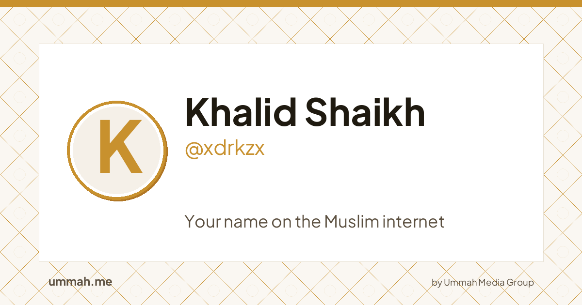 Share card preview for ummah.me/xdrkzx