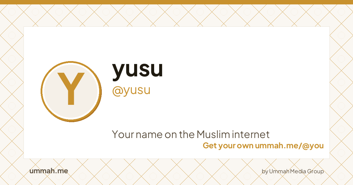 Share card preview for ummah.me/yusu